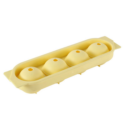 Szilikon jéggolyóforma tetővel, kerek jéggolyó készítő, házilag készíthető jégkocka tálca, újrafelhasználható 4 cellás jéggolyós tálca konyhai eszköz