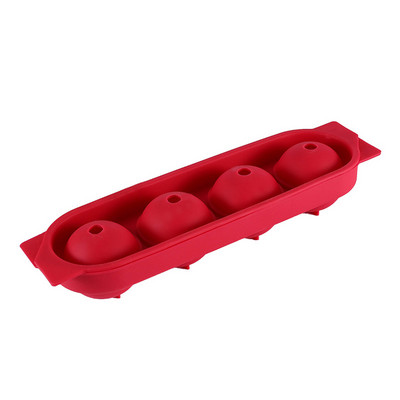 Szilikon jéggolyóforma tetővel, kerek jéggolyó készítő, házilag készíthető jégkocka tálca, újrafelhasználható 4 cellás jéggolyós tálca konyhai eszköz