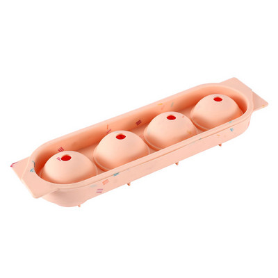 Szilikon jéggolyóforma tetővel, kerek jéggolyó készítő, házilag készíthető jégkocka tálca, újrafelhasználható 4 cellás jéggolyós tálca konyhai eszköz