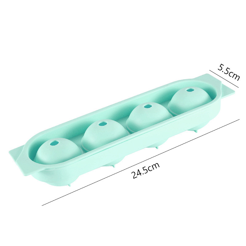 Szilikon jéggolyóforma tetővel, kerek jéggolyó készítő, házilag készíthető jégkocka tálca, újrafelhasználható 4 cellás jéggolyós tálca konyhai eszköz