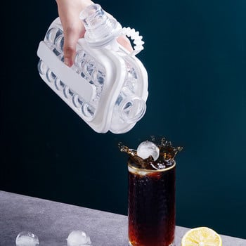 2 в 1 машина за ледени топки Преносима креативна бутилка за лед Кубичен контейнер Кръгла тава с кубчета лед Направи си сам Iattice Чайник Кухненски аксесоари
