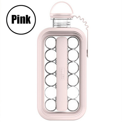 Producător de bile de gheață 2 în 1, portabil, creativ, recipient pentru gheață, recipient cubic, cub de gheață, tavă rotundă, bricolaj, fierbător, accesorii de bucătărie