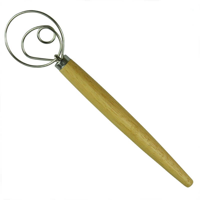 Roostevabast terasest munavahustaja, 13-tolline isetegemine leivataignast Tööriistad Küpsetustarvikud Taani visplipulk Köögividinad Tammepuidust käepide