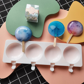3D силиконова форма за сладолед Форма за сладолед Форма за понички Форми за ледени близалки Фризер Инструменти за сок и желе Тава за кубчета лед Направи си сам Шоколадова форма