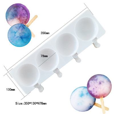 Formă 3D pentru înghețată din silicon Mucegai pentru ghiocete Formă gogoașă Formă pentru acadele de gheață Congelator Suc Jeleu Instrumente Tavă pentru cuburi de gheață Mucegai pentru ciocolată DIY