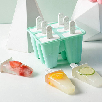 Форми за сладолед 6 части Силиконови форми за лед Без Bpa Форма за сладко сладко Ледогенератор за многократна употреба Лесно освобождаване