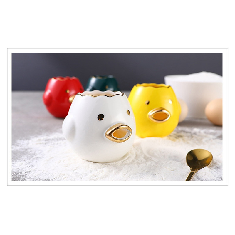 Desene animat creativ Separator de gălbenușuri de ou de pui Ceramica Separator de ouă de pui din desene animate din ceramică Bucătărie