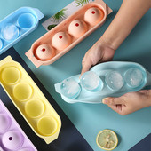 Mold cu 4 bile din silicon pentru bile de gheață Producător rotund de bile de gheață cu capac Tavă de gheață pentru whisky de casă Instrumente reutilizabile pentru prepararea gheții DIY 24,5x7cm