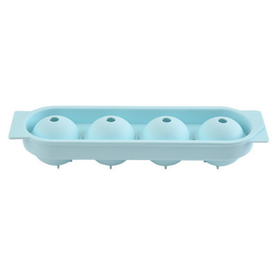 Mold cu 4 bile din silicon pentru bile de gheață Producător rotund de bile de gheață cu capac Tavă de gheață pentru whisky de casă Instrumente reutilizabile pentru prepararea gheții DIY 24,5x7cm