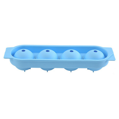 Mold cu 4 bile din silicon pentru bile de gheață Producător rotund de bile de gheață cu capac Tavă de gheață pentru whisky de casă Instrumente reutilizabile pentru prepararea gheții DIY 24,5x7cm