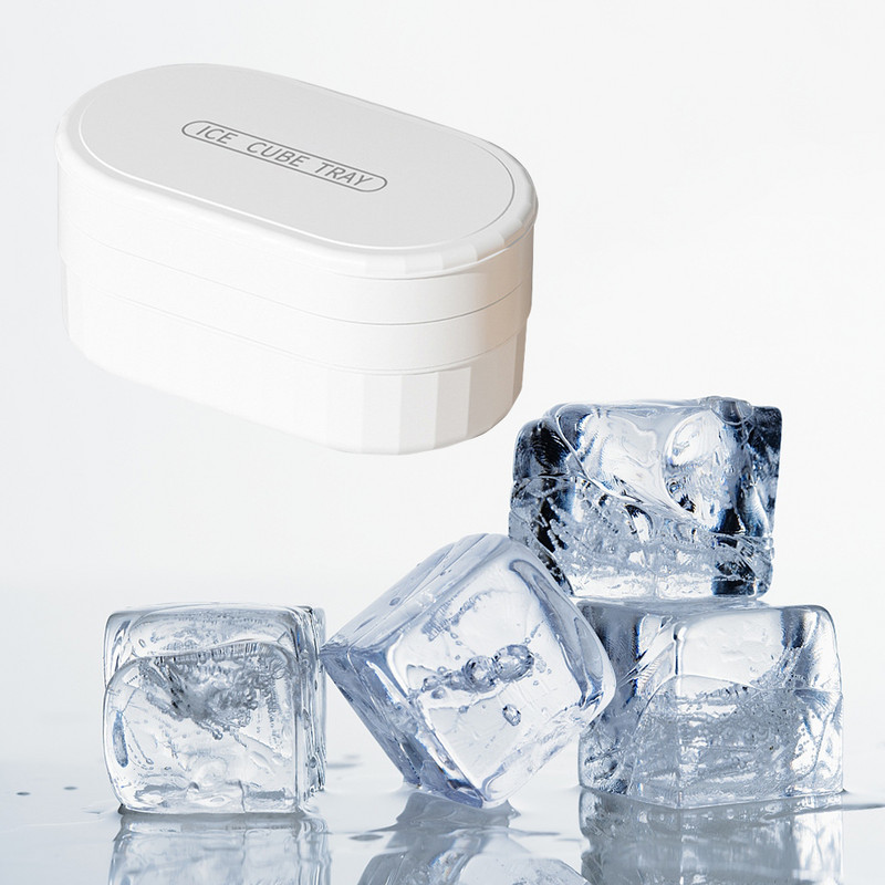 Silikonski pladanj za led Kockice za izradu ledenih kocki Kalup s poklopcima za posudu za pravljenje leda Kutija za pohranu leda Kutija za led za koktele od viskija