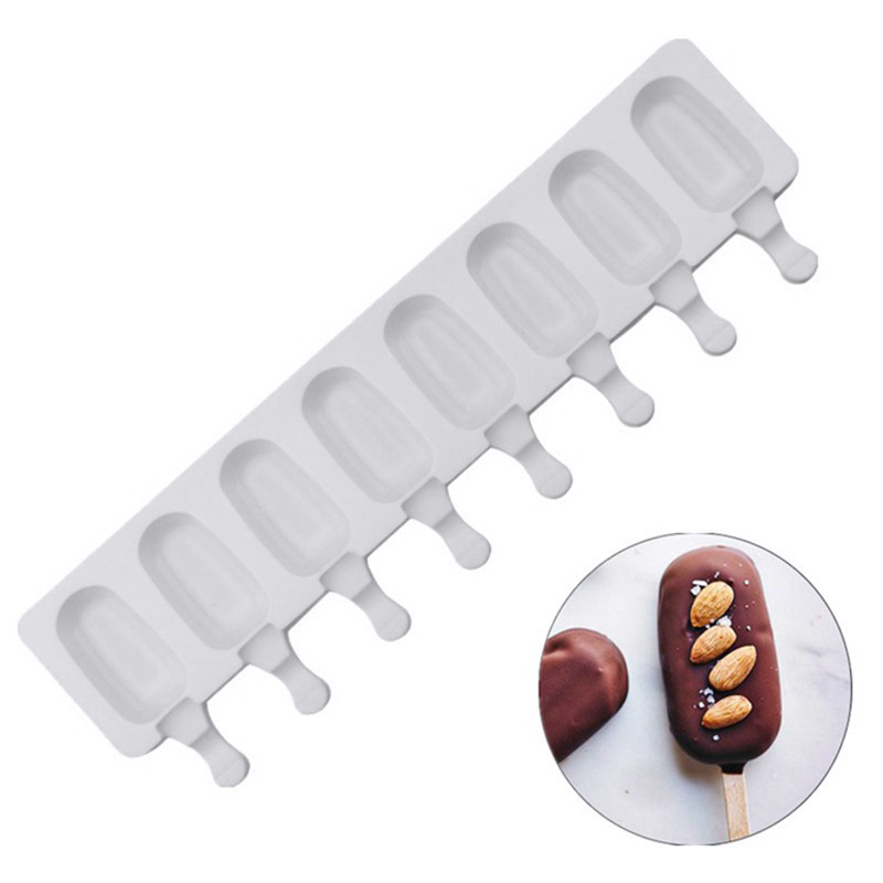 8 skylučių silikoninė ledų formelė ledų kubelių dėklas su kubeliais, virtuvės formelės, desertinės ledų formelės su 20 vnt.