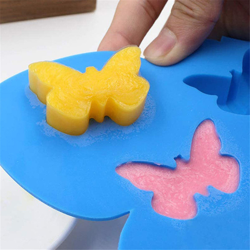 Szilikon csokoládé cukorka sütőforma 8 üreges pillangós tortaforma pillangó alakú jégkocka tálca tortasütéshez Szappanos kenyérforma