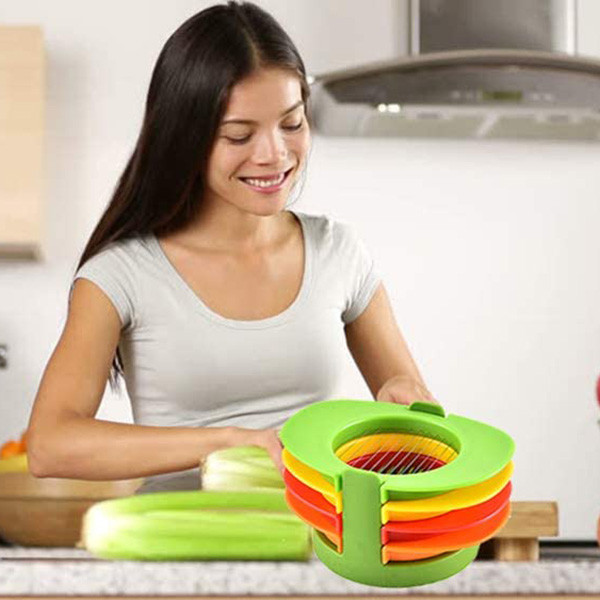 Tăiător de ouă multifuncțional 4 în 1, feliere de ouă fierte tari cu fire de tăiat din oțel inoxidabil, tăietor de ouă