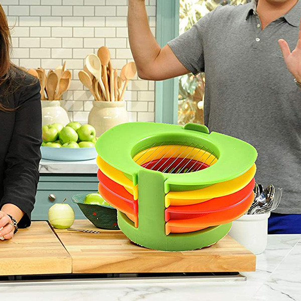 Tăiător de ouă multifuncțional 4 în 1, feliere de ouă fierte tari cu fire de tăiat din oțel inoxidabil, tăietor de ouă