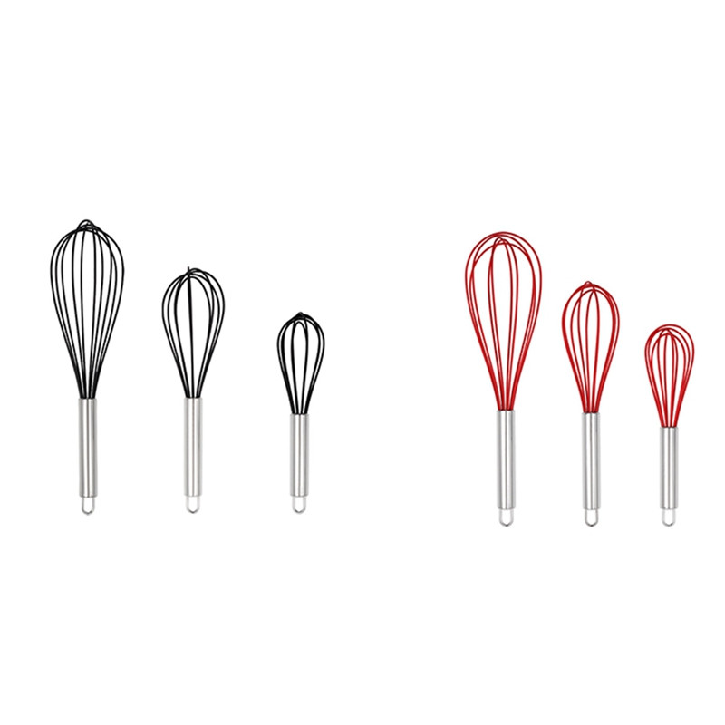 3 gabaliukai silikoninio kiaušinių plaktuvo nerūdijančio plieno rankinis maišytuvas Buitinis rankinis grietinėlės maišytuvas