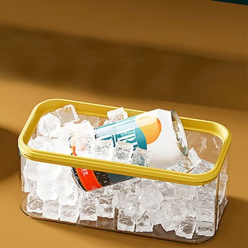 Гъвкава пластмасова тава за лед 8 форми за лед за фризер Лесно освобождаващи подреждащи се тави за лед за коктейлен сок, уиски, тава за кубчета лед