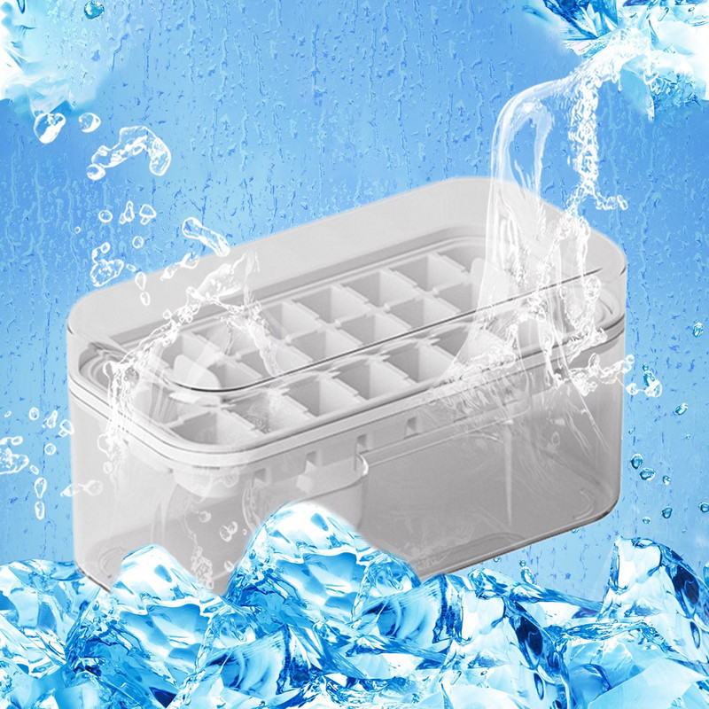 Tavă de gheață din plastic flexibilă 8 forme de gheață pentru congelator cu eliberare ușoară Tavi de gheață stivuibile pentru suc de cocktail Whisky Tavă pentru cuburi de gheață