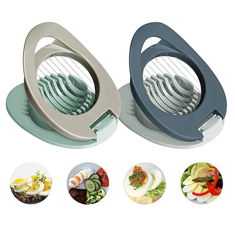 2 TK munalõikur roostevabast terasest traadist munalõikuriga, multifunktsionaalne munalõikur keedetud munade singi ühtlaseks viilutamiseks