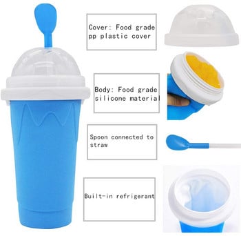350 ml бързо замразени смутита Durable Slush Ice Cream Maker Squeeze Slush Quick Cooling Cup Бутилка за млечен шейк Чаша за смутита