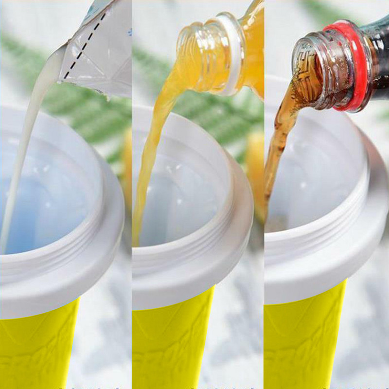 2022 nyári házi készítésű fagylalt slushy csésze szilikagél kézi csipet turmixos üveg kinyomkodó varázslatos gyorsfagyasztott turmix csésze