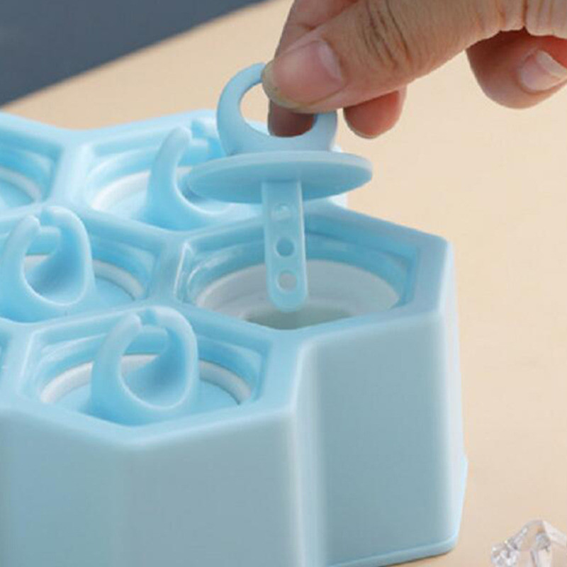 Ice Pop forma BPA mentes 7 üreges tapadásmentes szilikon méhsejt jégkockaforma fagylalt golyókészítő otthoni babaétkezéshez
