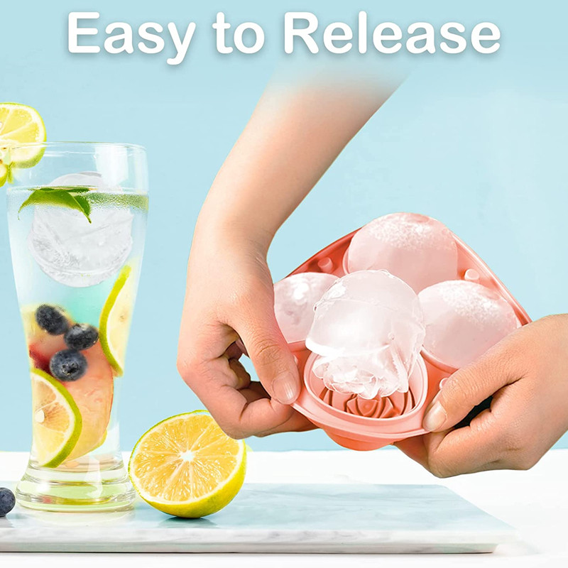 4 skylučių rožių gėlės formos silikoninės ledo kubelių formelės su dangteliu Daugkartinis ledo kubelių padėklas Virtuvės priedai Ledų „pasidaryk pats“ gaminimo įrankis