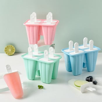Силиконова форма за сладолед Popsicle Направи си сам домашно приготвени форми за лед Фризер Сок 4/6/10 Комплекти клетки Голям размер Тава за лед Варел Машини за сладолед