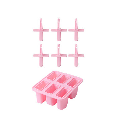 Silikonski kalup za sladoled u obliku srca sa 6 rupa DIY kalup za sladoled za kućanstvo za višekratnu upotrebu bez BPA sa štapićem