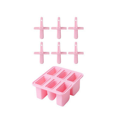 Silikonski kalup za sladoled u obliku srca sa 6 rupa DIY kalup za sladoled za kućanstvo za višekratnu upotrebu bez BPA sa štapićem