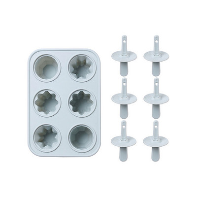 Silikonski kalup za sladoled u obliku srca sa 6 rupa DIY kalup za sladoled za kućanstvo za višekratnu upotrebu bez BPA sa štapićem