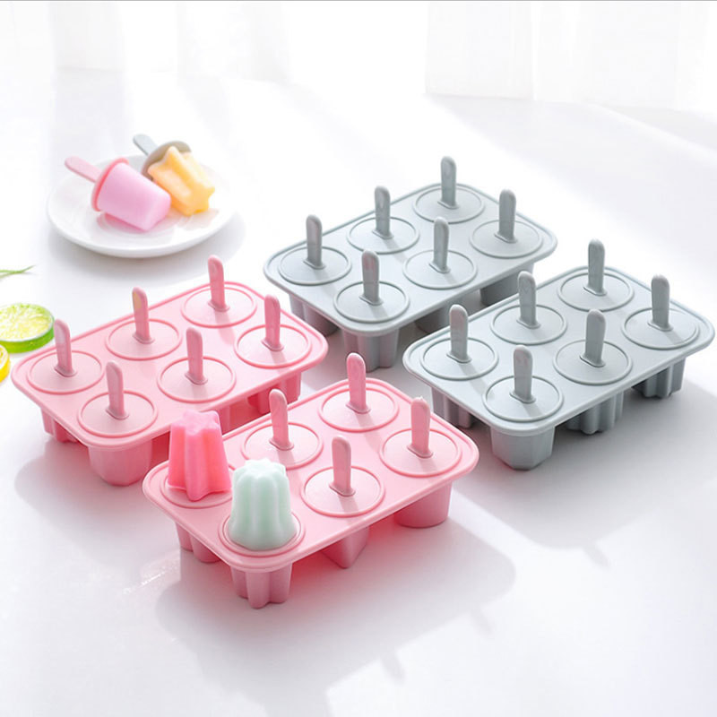 Silikonski kalup za sladoled u obliku srca sa 6 rupa DIY kalup za sladoled za kućanstvo za višekratnu upotrebu bez BPA sa štapićem