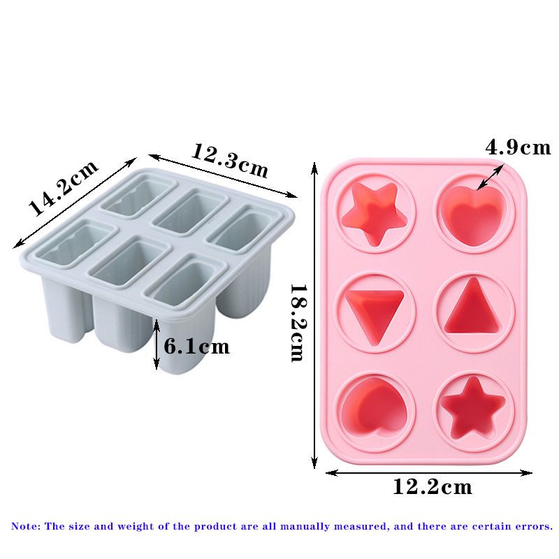 Silikonski kalup za sladoled u obliku srca sa 6 rupa DIY kalup za sladoled za kućanstvo za višekratnu upotrebu bez BPA sa štapićem