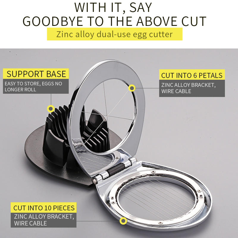 Tăiător de ouă Instrument de feliere pentru ouă Dispozitiv de feliat pentru căpșuni fructe garnituri Sârmă din oțel inoxidabil cu unelte de bucătărie gadget-uri