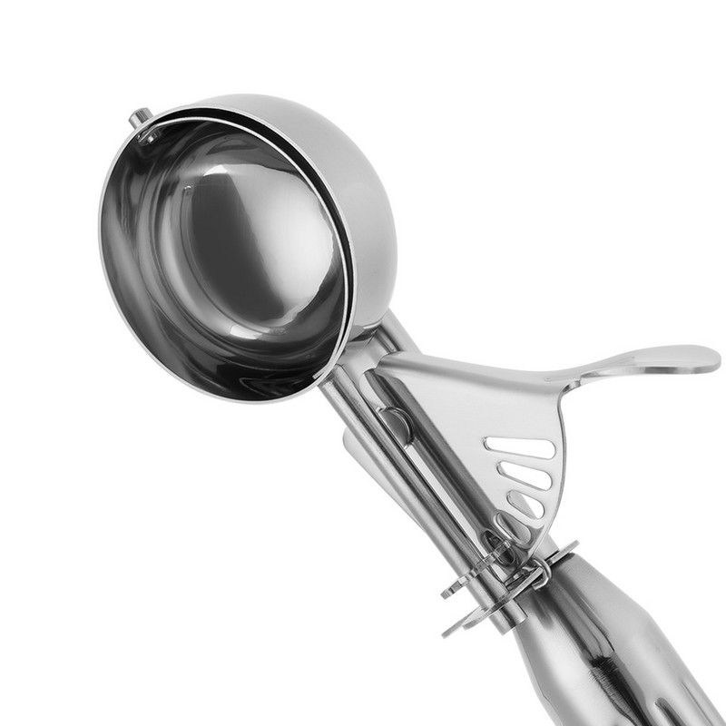 Ledų šaukštas, nerūdijančio plieno, dvigubos paskirties rutulinis kaušelis, desertas, 1 vnt. Lengvas ir patogus virtuvės reikmenys, daugkartinis vaisių samtelis