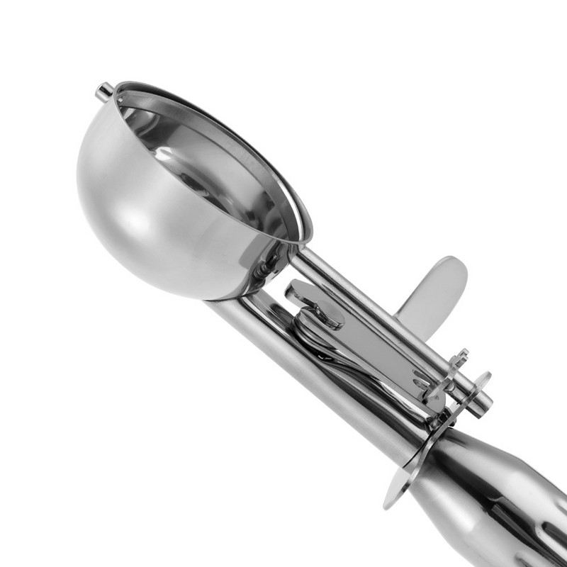 Ledų šaukštas, nerūdijančio plieno, dvigubos paskirties rutulinis kaušelis, desertas, 1 vnt. Lengvas ir patogus virtuvės reikmenys, daugkartinis vaisių samtelis