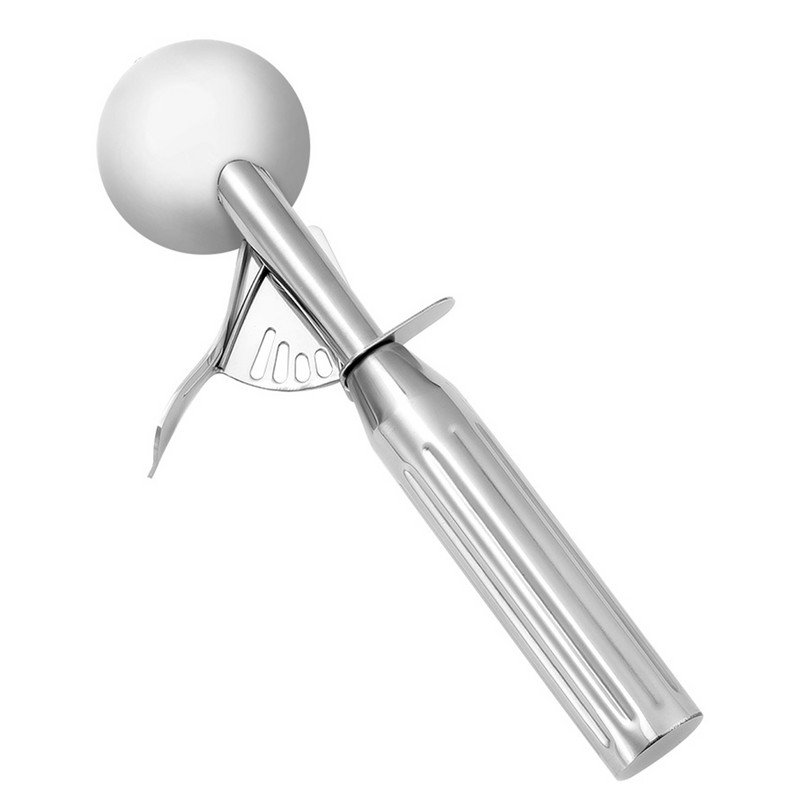 Ledų šaukštas, nerūdijančio plieno, dvigubos paskirties rutulinis kaušelis, desertas, 1 vnt. Lengvas ir patogus virtuvės reikmenys, daugkartinis vaisių samtelis