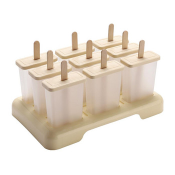 2/4/6 Grids τετράγωνο σχήμα φόρμα παγωτού DIY Χειροποίητο επιδόρπιο φρουτοπαρασκευαστής Επαναχρησιμοποιούμενος δίσκος παγωτού Popsicle Home Ice Cream Maker