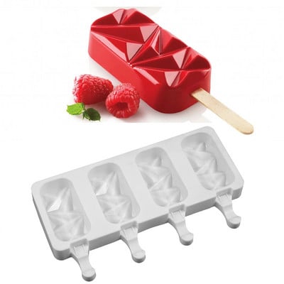 1 kom Silikonski kalupi za sladoled 4 ćelije Alati za sladoled DIY Domaći zamrzivač Ice Lolly kalup za hranu siguran za hranu Aparat za sladoled Kadice za sladoled