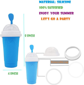 Бързо замразени смутита Durable Slush 350 ml машина за сладолед Бързо охлаждаща чаша Бутилка за млечен шейк Squeeze Slush Smoothie Cup