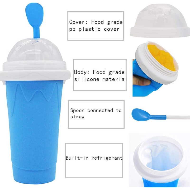 Smoothie congelate rapid Slush durabil 350 ml Producător de înghețată Cupă cu răcire rapidă Sticlă de milkshake Stoarce Slush Smoothie Cup