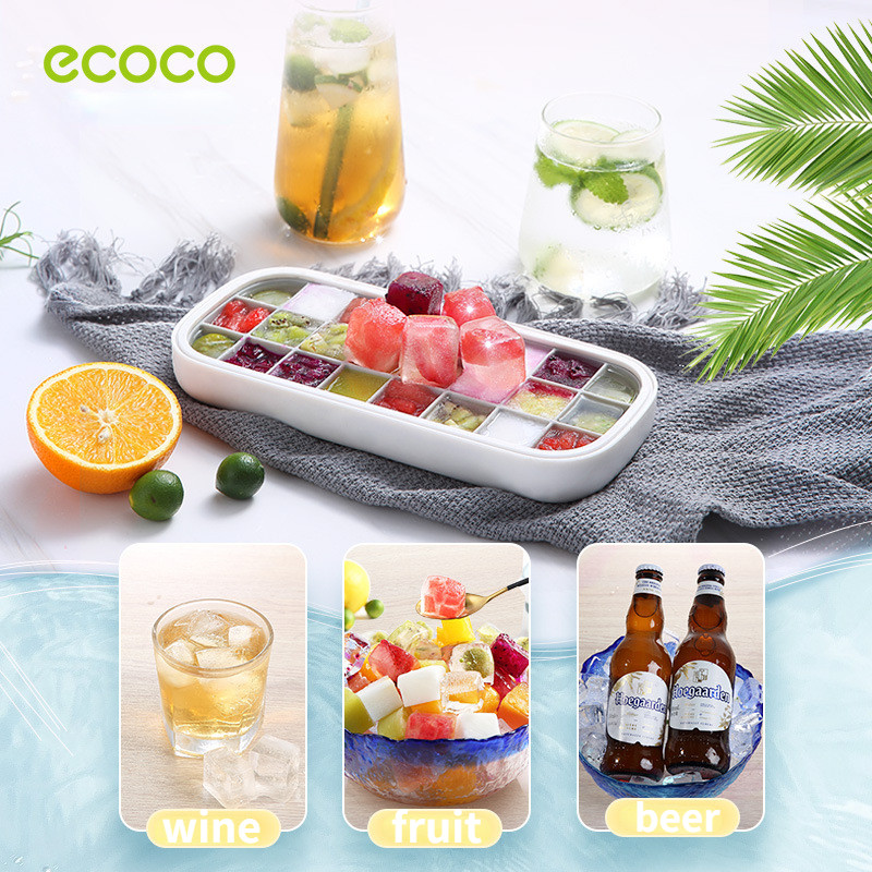 Cuburi de gheață congelate ECOCO Cub de gheață multifuncțional Cutie de gheață Artefact de capacitate mare Cutie de gheață din silicon de calitate alimentară cu capac