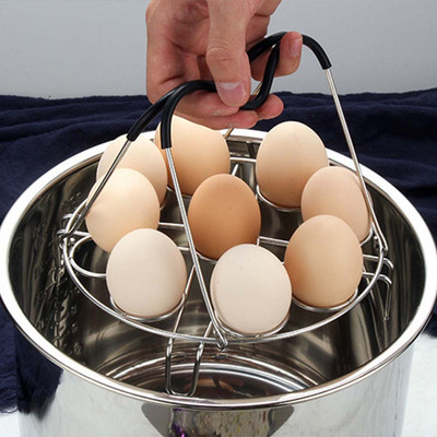 Λαβή σιλικόνης Μαγειρική κουζίνα από ανοξείδωτο ατσάλι Μαγειρικά σκεύη αποθήκευσης αυγά Ατμόλουτρα Αξεσουάρ για το σπίτι Εργαλείο 9 οπών Βάση καλαθιού