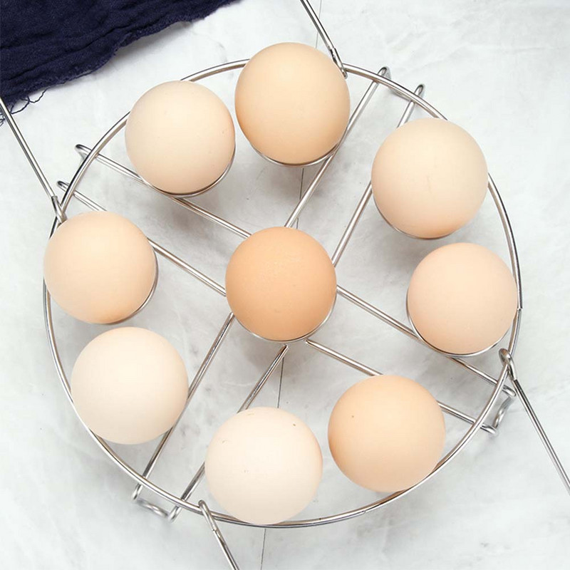 Silikoninė rankena Virtuvė Virtuvė nerūdijančio plieno virtuvės reikmenys, kiaušiniai, garintuvo stovo priedai Namų įrankis 9 skylių krepšelio stovas