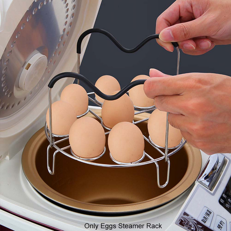 Silikoninė rankena Virtuvė Virtuvė nerūdijančio plieno virtuvės reikmenys, kiaušiniai, garintuvo stovo priedai Namų įrankis 9 skylių krepšelio stovas