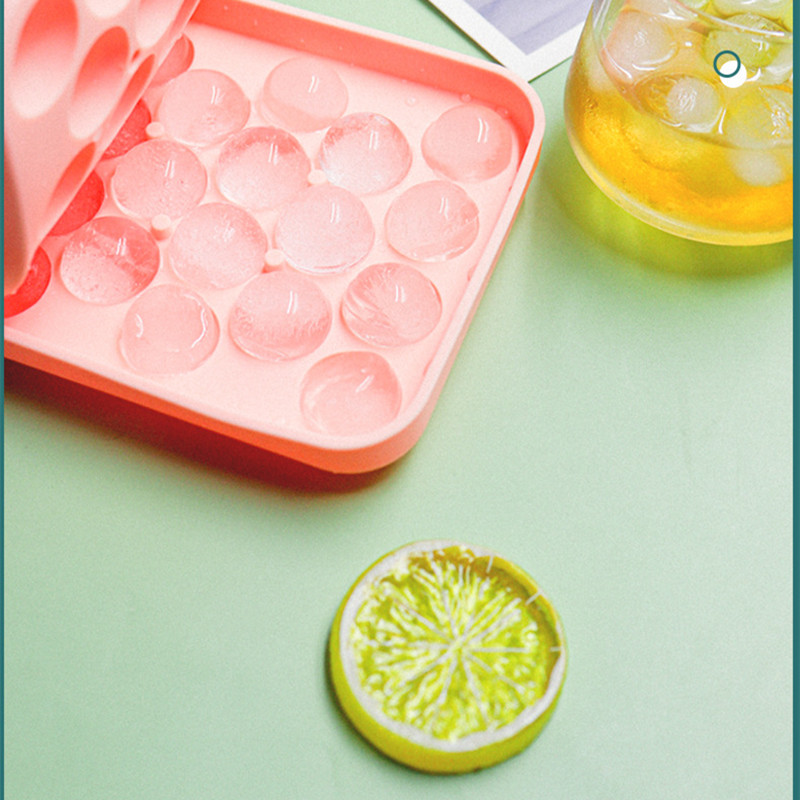 25 rácsos szilikon jéggolyó forma otthoni bár kiegészítők barkácsolás whisky sör ital kerek jégkorong készítő konyhai jégkocka tálca tetővel