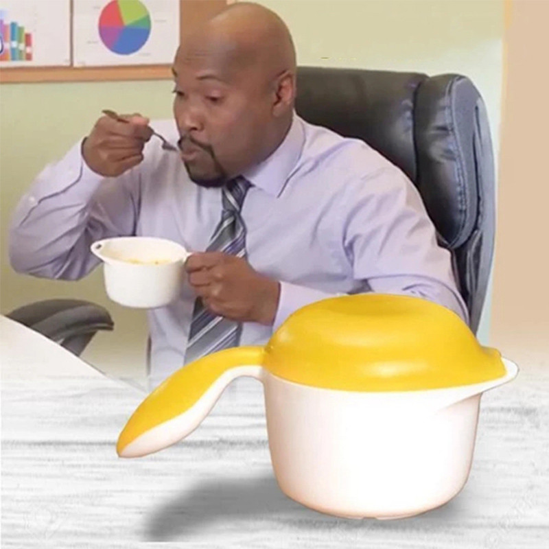 Mikrobangų krosnelės kiaušinienės virimo aparatas Suplakite kiaušinį Lengvai virtų kiaušinių kepimo garuose įrankiai keliaujant Virtuvės priedai, matomi per televizorių