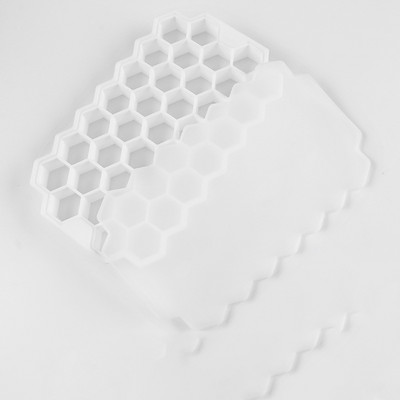 Szilikon jégkocka forma fedővel, élelmiszer minőségű méhsejt 37 rácsos jégdoboz, vastagított jégkészítő otthoni jégkocka tároló