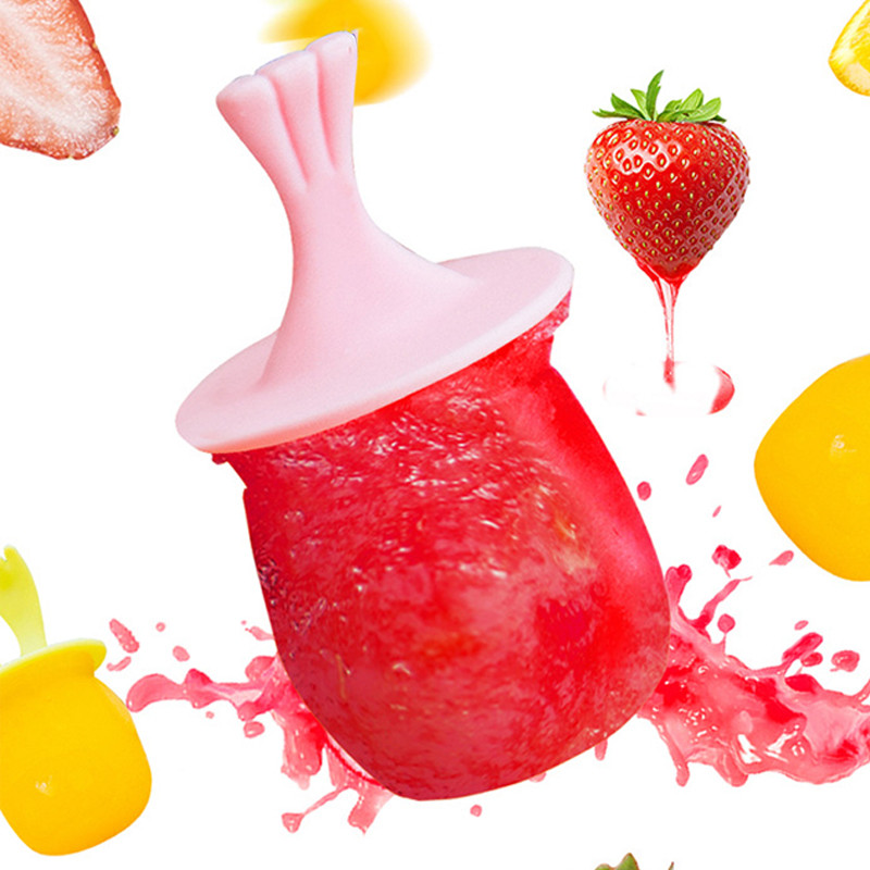 Silikoninė formelė ledams su dangteliu animacinių filmų vaisių dinozaurų pūslelių formelė 3D šokolado saldaus formavimo formelė vaikiška miela ledų gaminimo aparatas