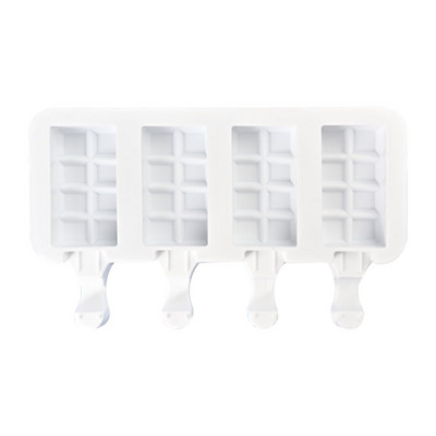 Formă de silicon Magnum cu 4/8 celule Mucegai pentru înghețată Formă de inimă cu labe de pisică drăguță pentru copii cu bețișoare de lemn Forme pentru palete tavă de gheață DIY